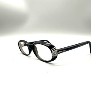 VINTAGE SWANK FRANCE Black Eyeglasses Frames Glasses Rhinestones